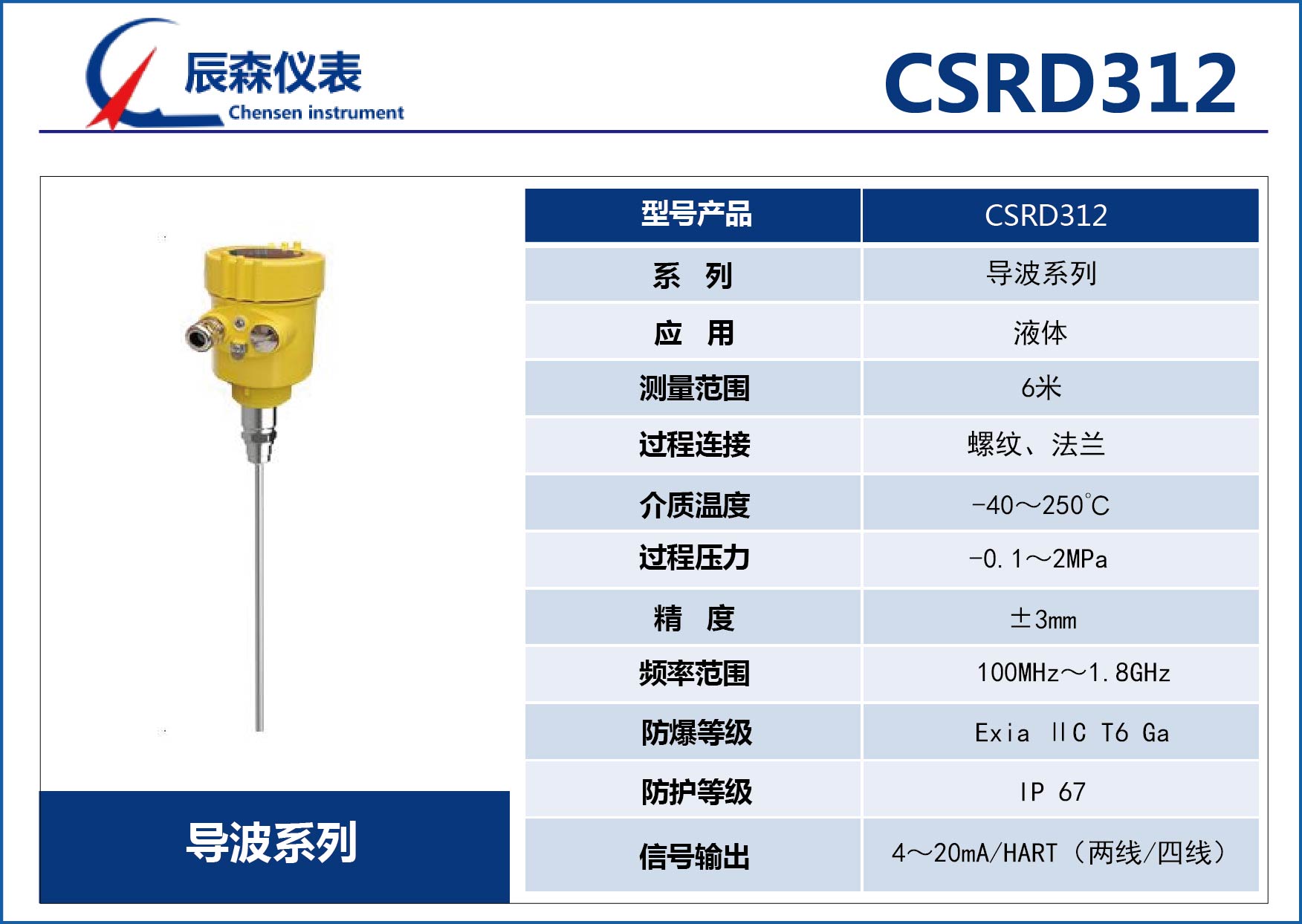 導波雷達物位計CSRD312